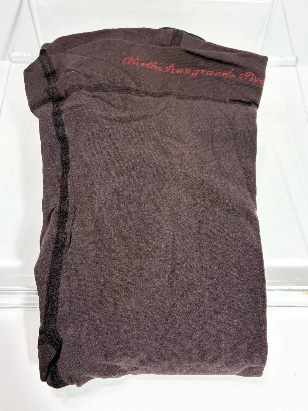 Berthe France Angel Pattern Designer Opaque Tights Plum Black Size 3/4 (M/L)
